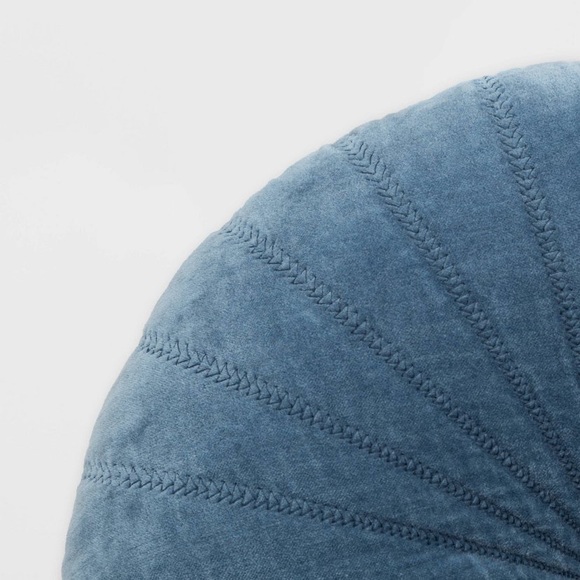 OPALHOUSE NEW quilted velvet round throw pillows -blue - Picture 3 of 6